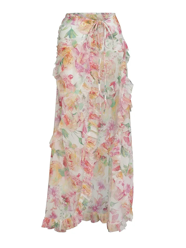 Bloom Sheer Ruffle Cover-Up Set