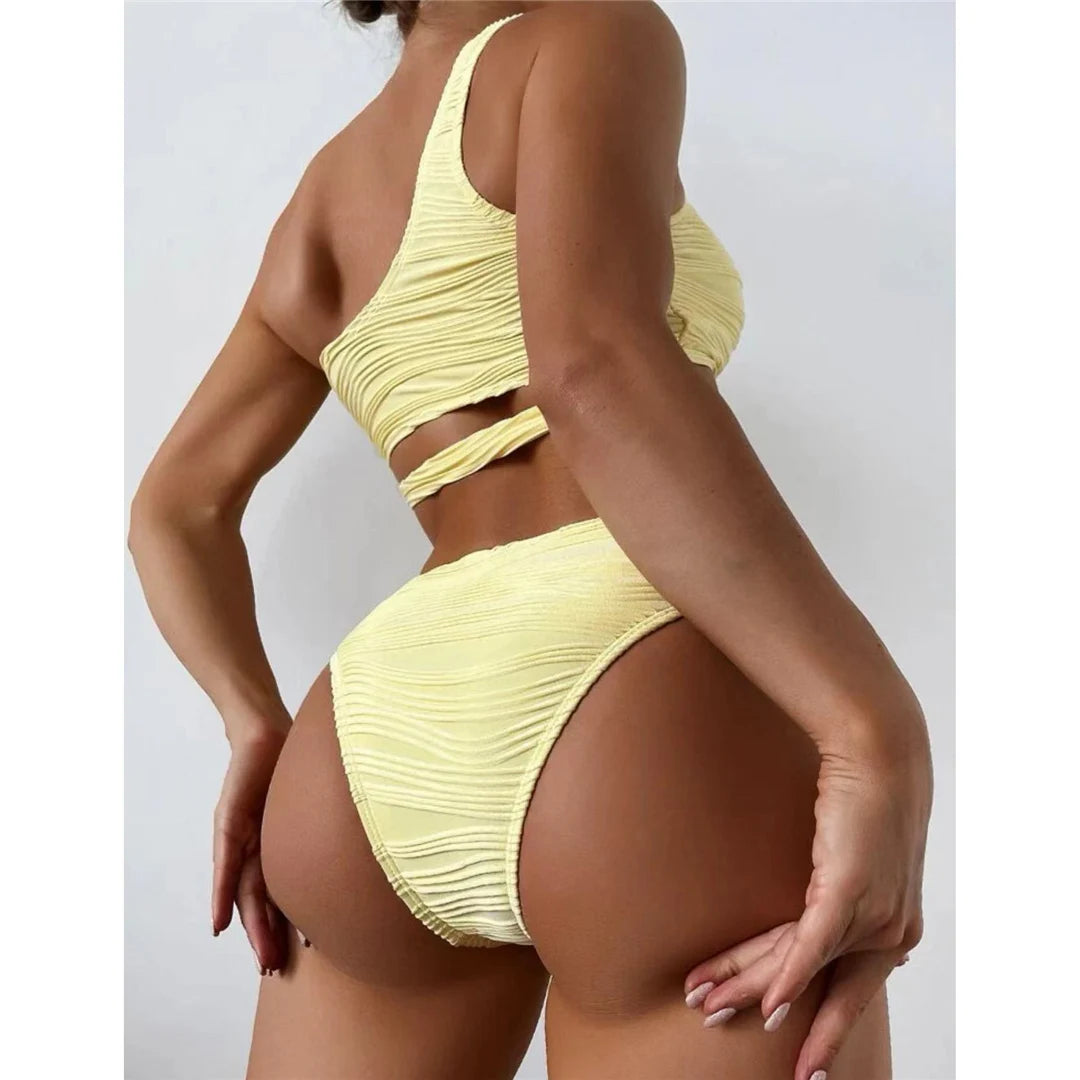 Limoncello One-Shoulder Bikini Set