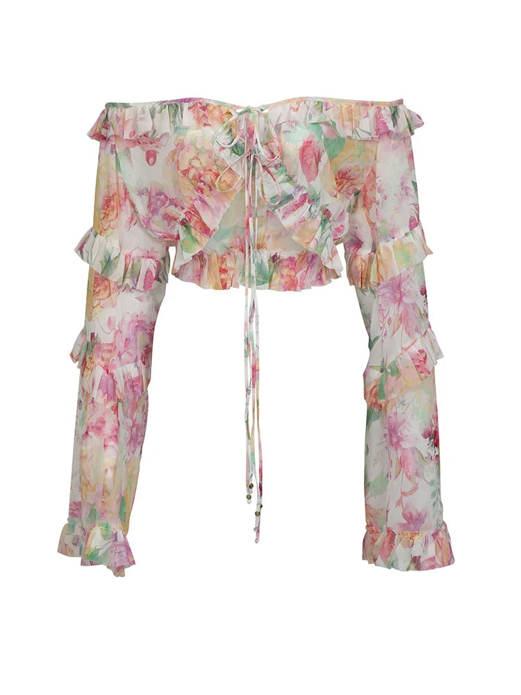 Bloom Sheer Ruffle Cover-Up Set