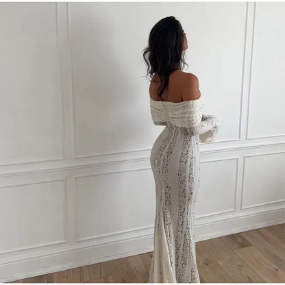 Lace Off-Shoulder Maxi Dress