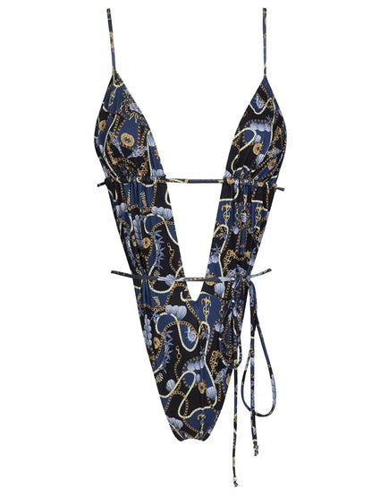 Baroque Lace-Up One-Piece