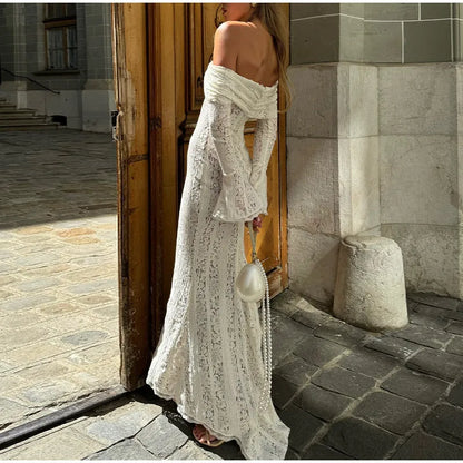 Lace Off-Shoulder Maxi Dress