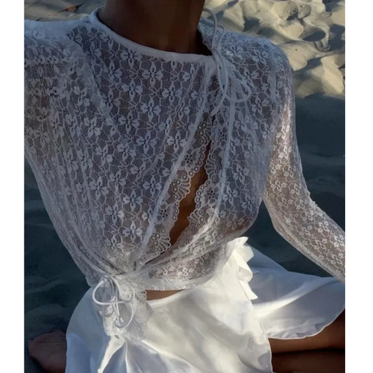 Lace Wrap Tie Top