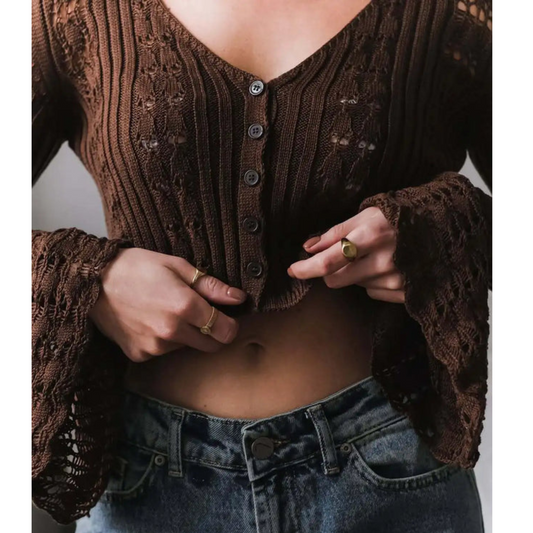 Knit Bell-Sleeve Top