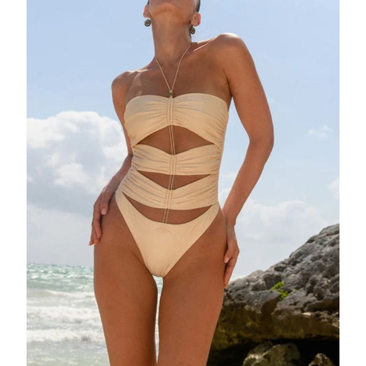 Cutout Strapless One-Piece Swimsuit